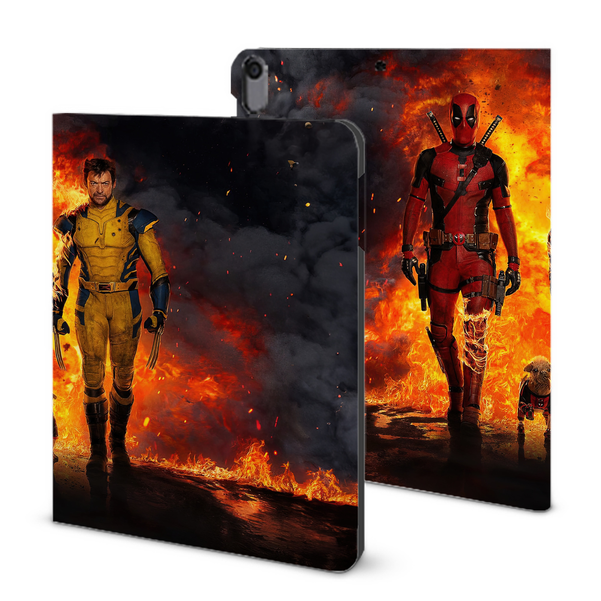（画像用） Deadpool デッドプール IPad ケース ブック型 PUレザー TPU 耐衝撃 軽量 薄型 ペン収納なし 全面保護 IPad 各モデル対応
